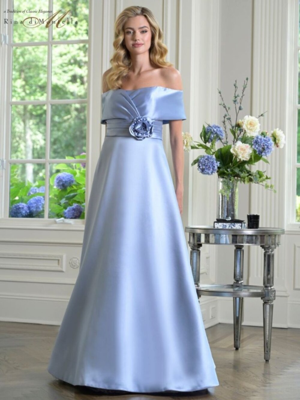 BRAND NEW Rina diMontella Sky Blue A-Line Mother of the Bride Gown
